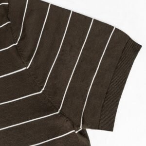 Cotton polo T-shirt striped print