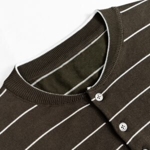 Cotton polo T-shirt striped print