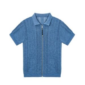 Cotton T-shirt cardigan open work