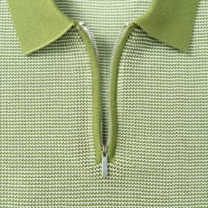 cashmere T-shirt 1/4 zip crochet