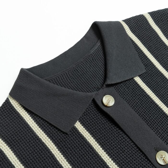 Summer lightweight sweaters striped weave polo T-shirt mens Sweaters solution Ainear-clothing