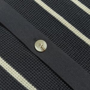 cotton T-shirt cardigan striped crochet