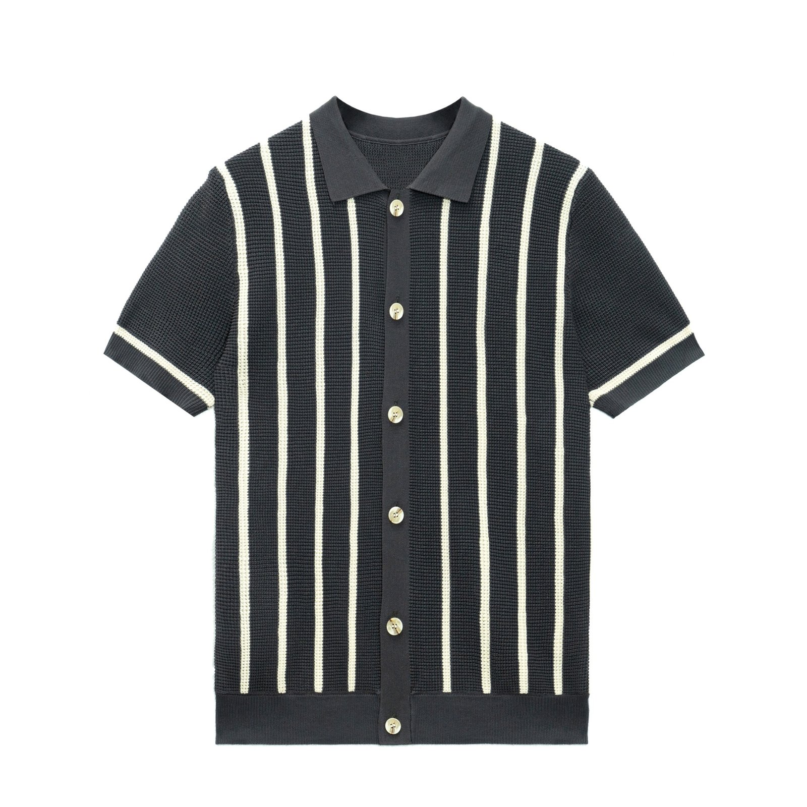 Summer lightweight sweaters striped weave polo T-shirt mens Sweaters solution Ainear-clothing