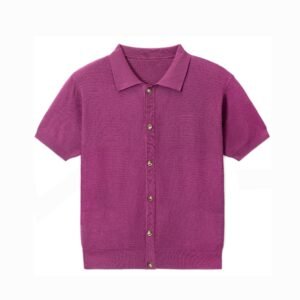 cotton T-shirt breasted cardigan crochet