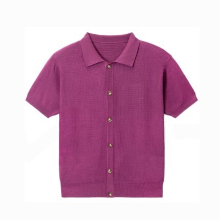 Summer lightweight sweaters cardigan weave polo T-shirt mens Sweaters solution Ainear-clothing