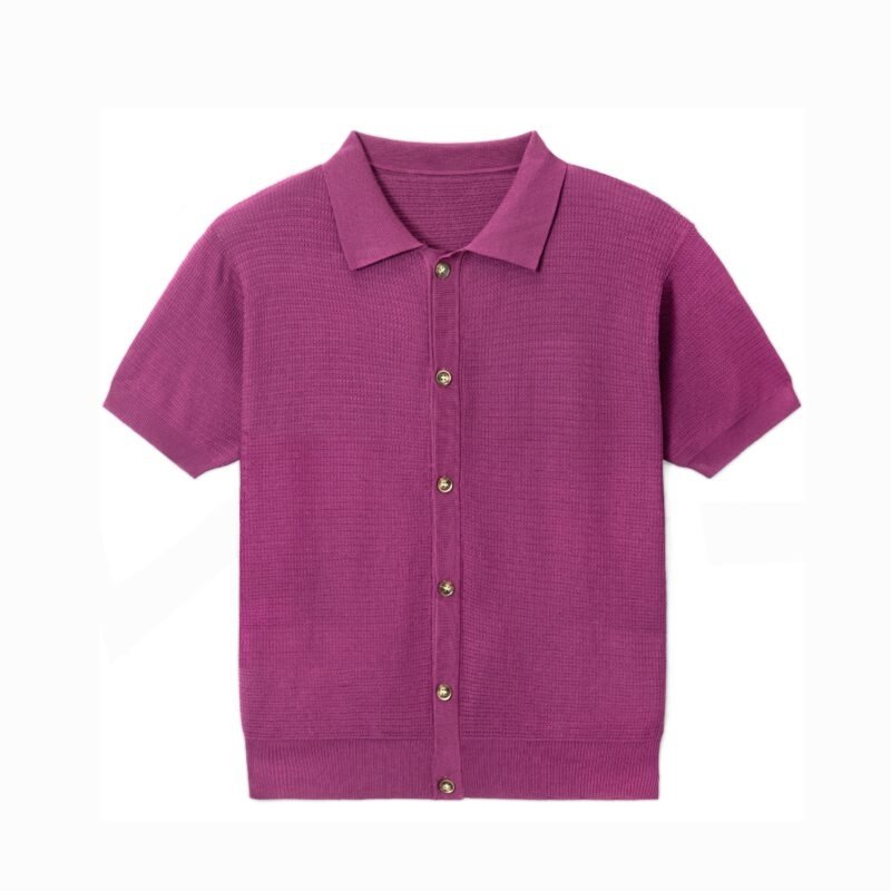 cotton T-shirt breasted cardigan crochet
