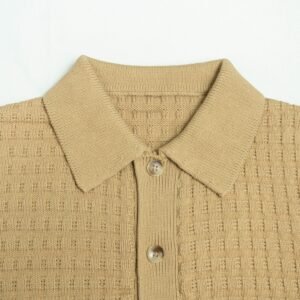 cotton cardigan weave striped button