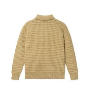 cotton cardigan weave striped button