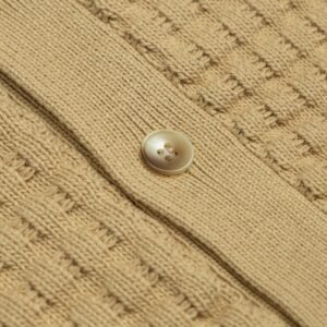 cotton cardigan weave striped button