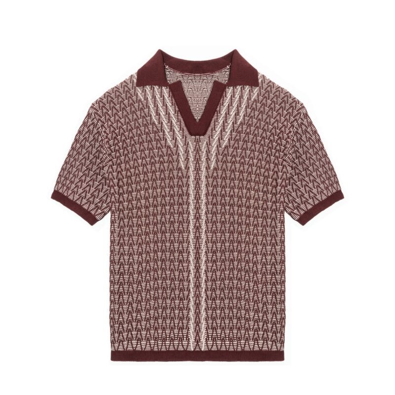 acrylic polo open weave crochet v neck