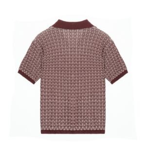 acrylic polo open weave crochet v neck