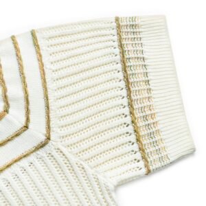 cotton T-shirt v neck Hollow sweater