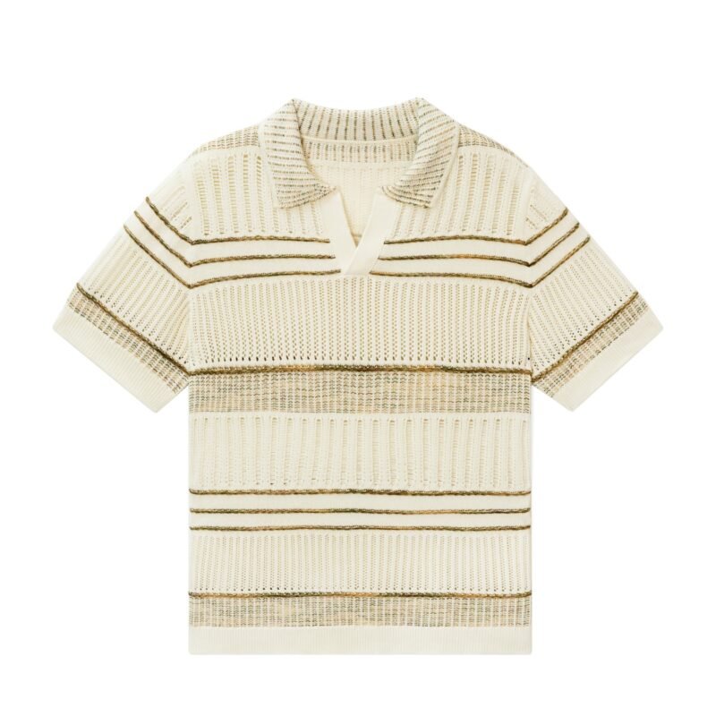 cotton T-shirt v neck Hollow sweater