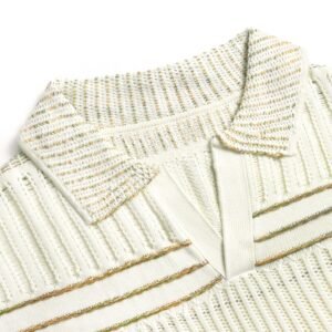 cotton T-shirt v neck Hollow sweater