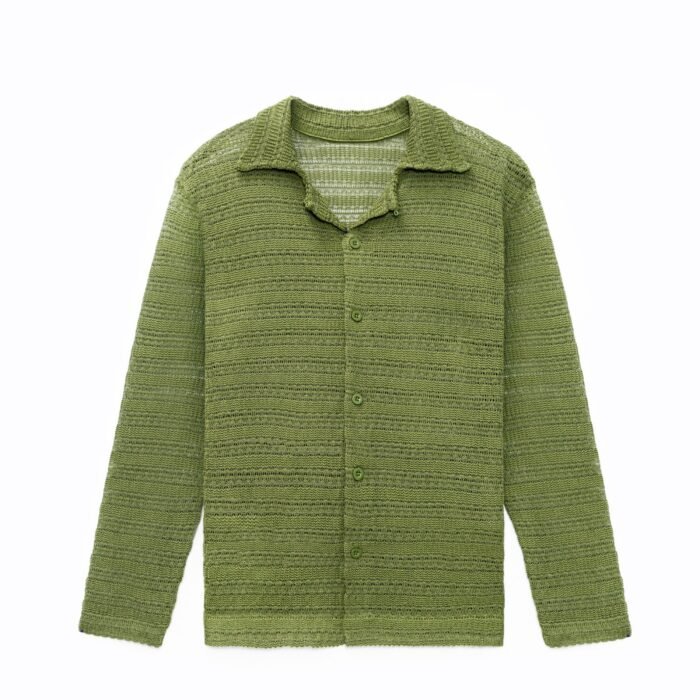 mens Sweaters exporter light summer sweaters mens long sleeve polo shirts cotton Hollow sweater Ainear-clothing