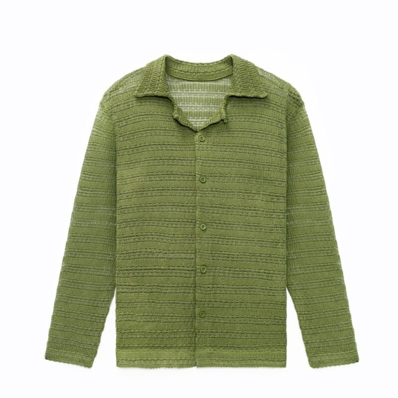 mens Sweaters exporter light summer sweaters mens long sleeve polo shirts cotton Hollow sweater Ainear-clothing