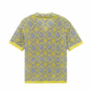 linen polo cardigan T-shirt crochet waffle