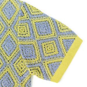 linen polo cardigan T-shirt crochet waffle