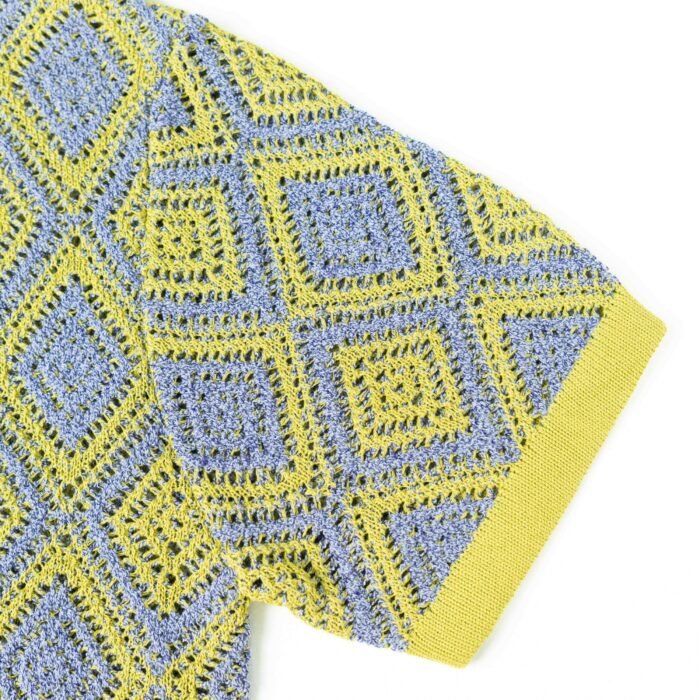 Summer knit sweaters summer weight sweaters waffle linen crochet polo T-shirt mens Sweaters factory Ainear-clothing