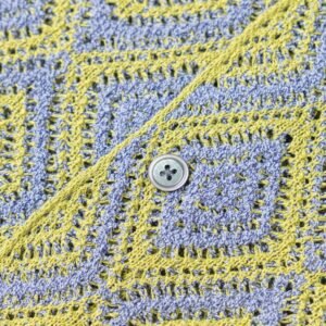 linen polo cardigan T-shirt crochet waffle