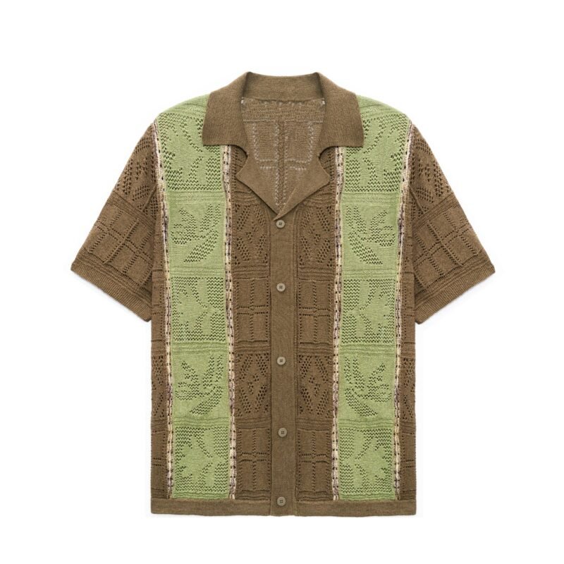 acrylic polo T-shirt cardigan Hollow graphic