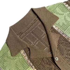 acrylic polo T-shirt cardigan Hollow graphic