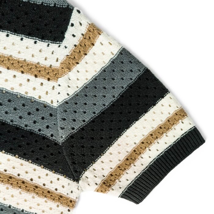 mens Sweaters private label mens summer sweaters short sleeve summer sweaters cotton striped Hollow sweater polo T-shirt cardigan Ainear-clothing