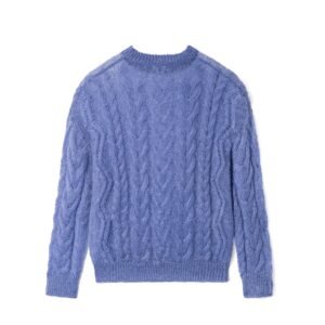mohair pullover open work weave cable weave striped