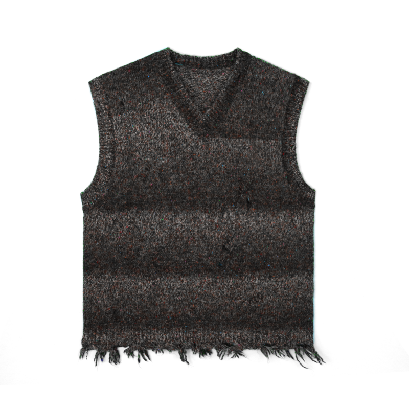 acrylic vest ripped distressed