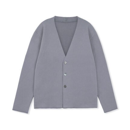 wool cardigan plain v neck