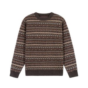 wool pullover aztec striped graphic