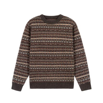 wool pullover aztec striped graphic