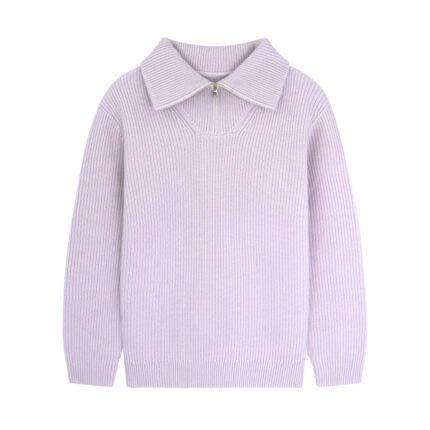 wool pullover mock neck 1/4 zip