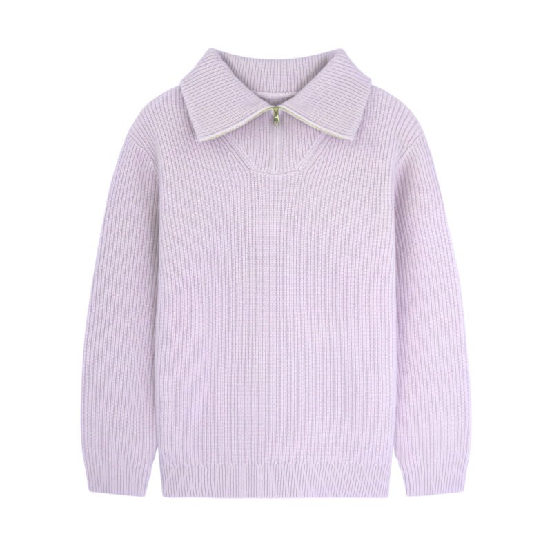 wool pullover mock neck 1/4 zip