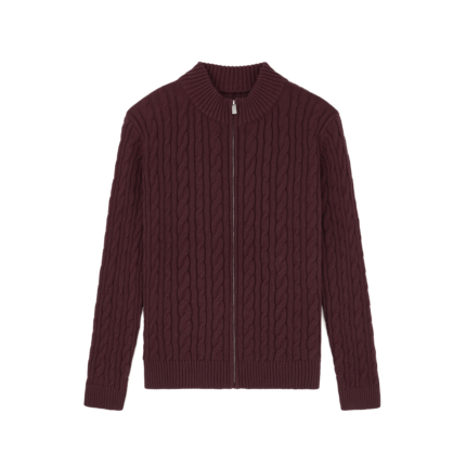 cashmere cardigan full zip cable