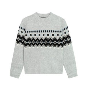 wool pullover fair isle pattern