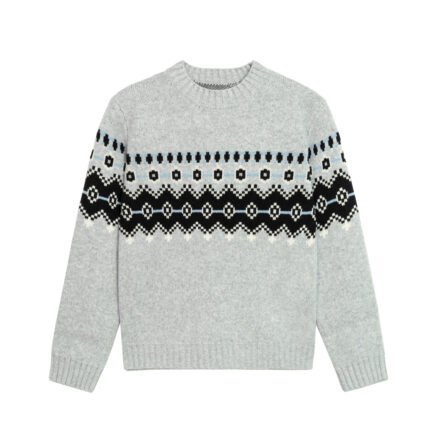 wool pullover fair isle pattern