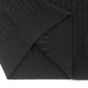 wool polo crew neck cable