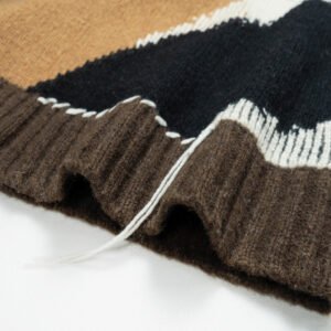 wool Vest patchwork v neck