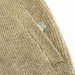 wool cardigan full zip ribbed
