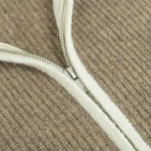 wool cardigan full zip ribbed
