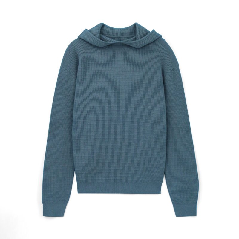 wool Hoodie ribbed
