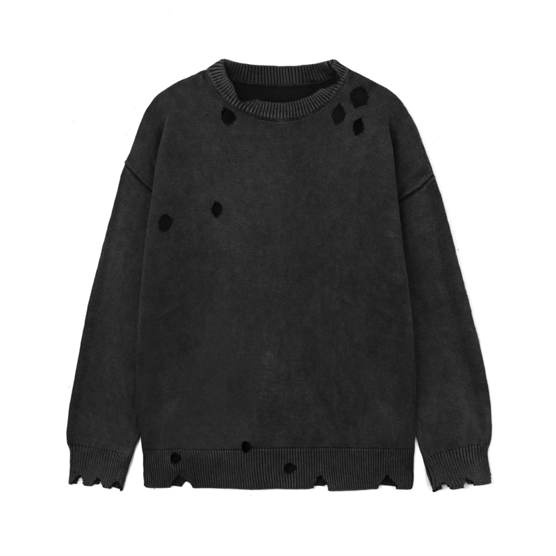 cotton pullover ripped distressed