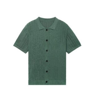 cotton polo ribbed open work