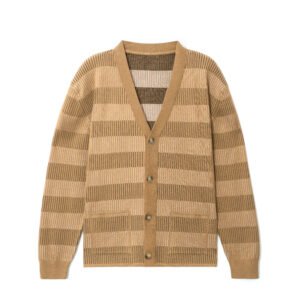 cotton cardigan jacquard striped