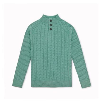 wool pullover cable striped