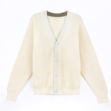 polyester cardigan deep v neck