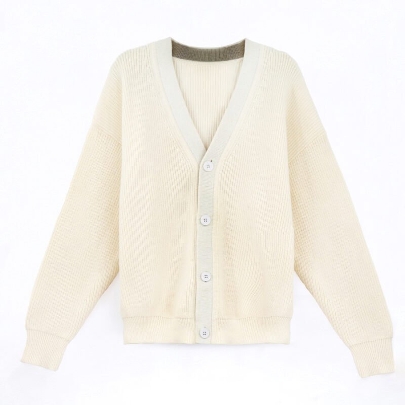 polyester cardigan deep v neck