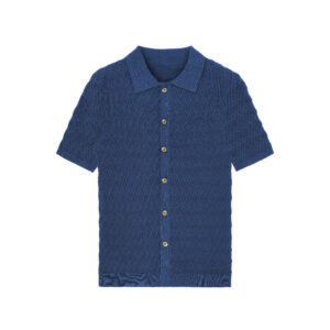 cotton polo waffle breasted