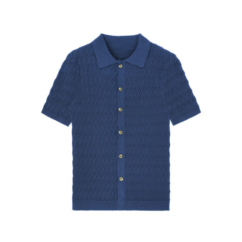 cotton polo waffle breasted